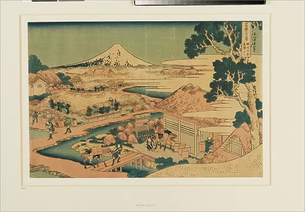 Fuji from the Tea-Fields of Katakura in Suruga, 1830-1832 (colour woodcut)