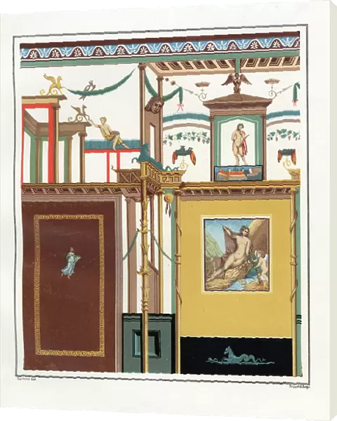 Wall painting of Narcissus contemplating his reflection said to have been found in the Casa delle Vestali or House of the Vestals, Reg. VI, Ins. 1, No. 7