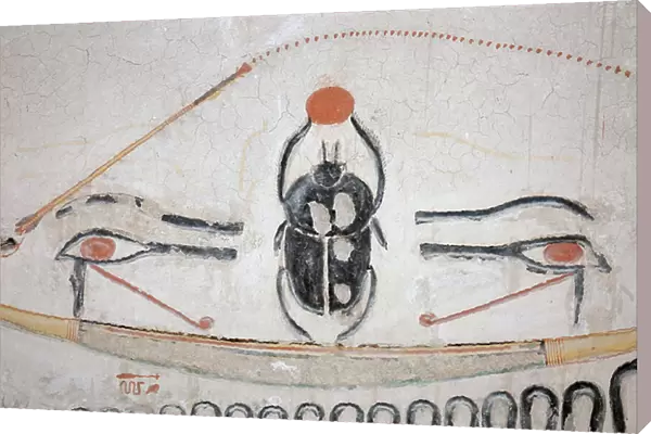 Beetle in the center of Udjat's eyes, Tomb of Ramses IX, Luxor