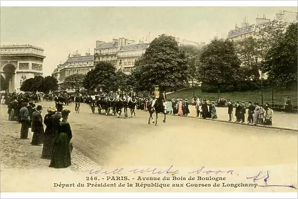 President of France on his way to Longchamp