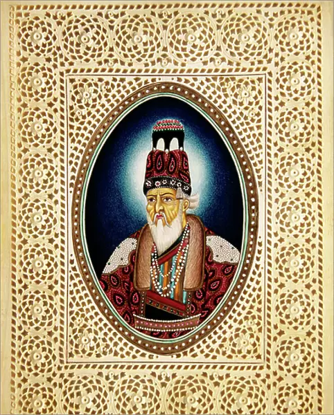 Painting of Mughal Emperor Shah Jahan on Ivory