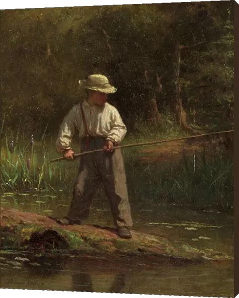 Boy Fishing, c.1860 (oil on canvas)