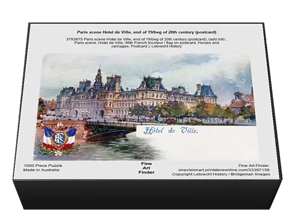 Paris scene Hotel de Ville, end of 19 / beg of 20th century (postcard)