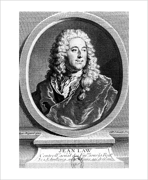 John Law (1671-1729) Scottish financier who recommended the setting of a bank of estate it was implemented for a short time in France at the beginning of 18th century, engraving