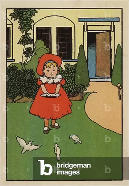 Illustration for Babes and Birds (colour litho)