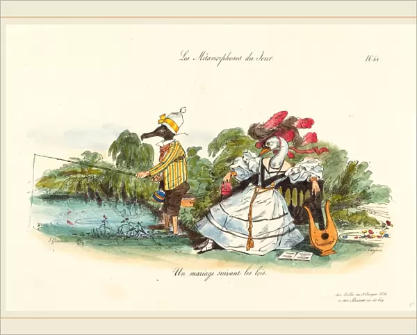 Jean-Ignace-Isidore Grandville (French, 1803-1847), Metamorphoses of the Day: A Conventional