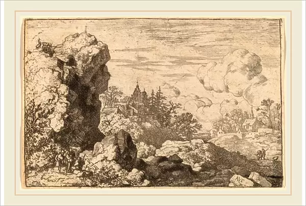 Allart van Everdingen (Dutch, 1621-1675), Three Travelers at the Foot of a High Rock