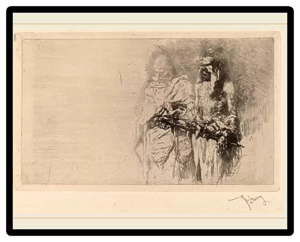 Mariano Fortuny y Carbo, Two Arabian Figures: a Sketch, Spanish, 1838-1874, c. 1865