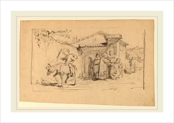 Elihu Vedder, Son and Donkey, American, 1836-1923, c. 1859, graphite on wove paper