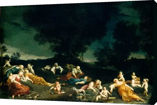 Giuseppe Maria Crespi, Cupids Disarming Sleeping Nymphs, Italian, 1665-1747, c. 1690-1705