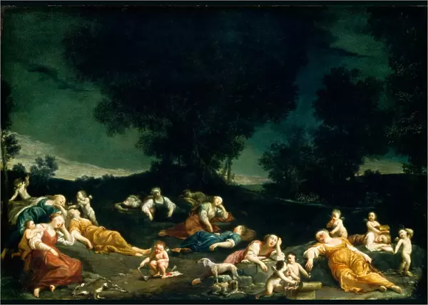 Giuseppe Maria Crespi, Cupids Disarming Sleeping Nymphs, Italian, 1665-1747, c. 1690-1705