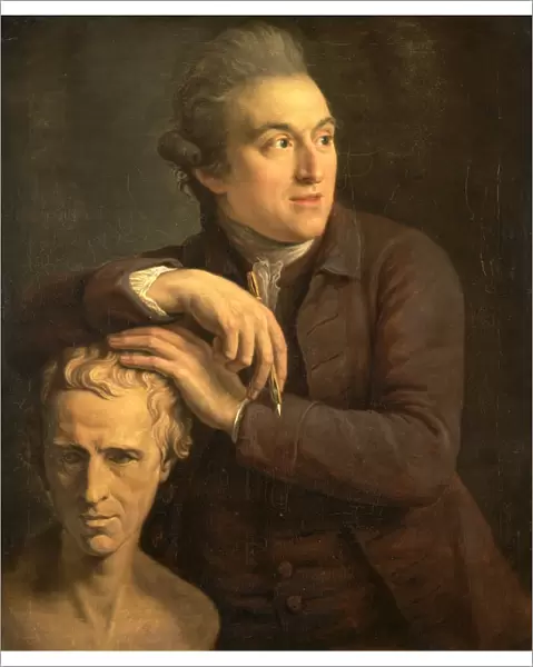 Joseph Nollekens with His Bust of Laurence Sterne, John Francis Rigaud, 1742-1810, French