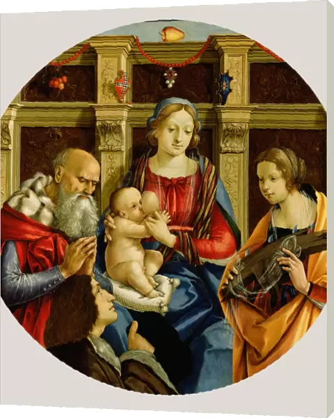 Madonna and Child with a Male Saint, Catherine of Alexandria