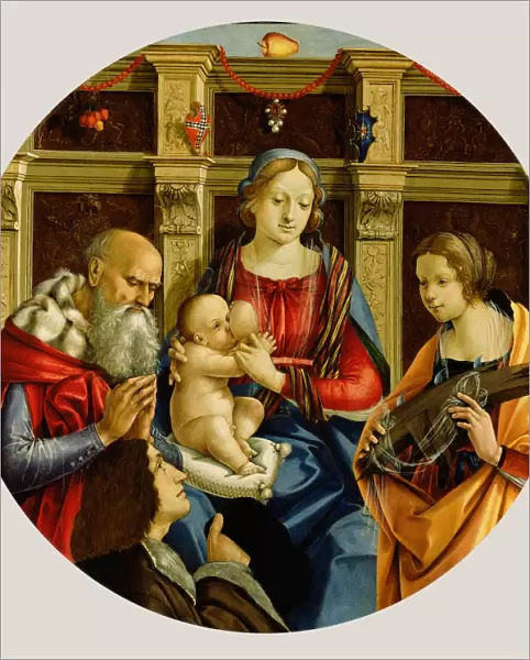 Madonna and Child with a Male Saint, Catherine of Alexandria