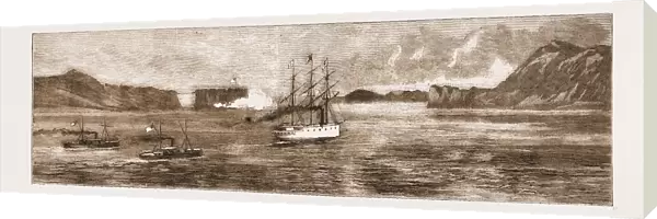 The Golden Gate, San Francisco: H. M. s. comus Leaving the Harbour Accompanied