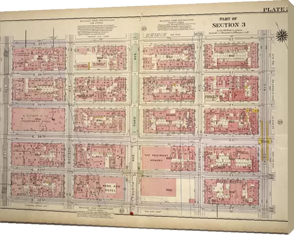 Plate 22, Part of Section 3: Bounded by E. 37th Street, Third Avenue, E. 32nd Street