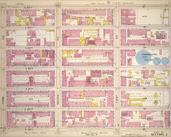 Plate 20, Part of Section 5: Bounded by E. 65th Street, Avenue A, Third Avenue, E