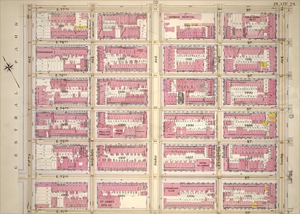 Plate 24, Part of Section 5: Bounded by E. 77th Street, Third Avenue, E. 71st Street