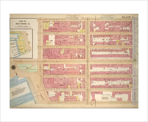 Plate 7, Part of Section 3: Bounded by W. 26th Street, Ninth Avenue Chelsea Square, W