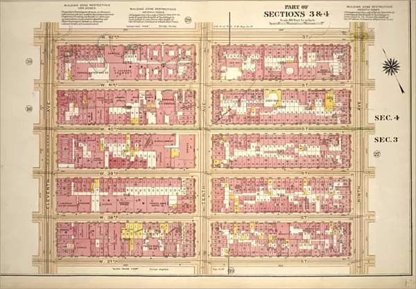 Plate 28, Part of Sections 3&4: Bounded by W. 42nd Street, Ninth Avenue, W. 37th Street