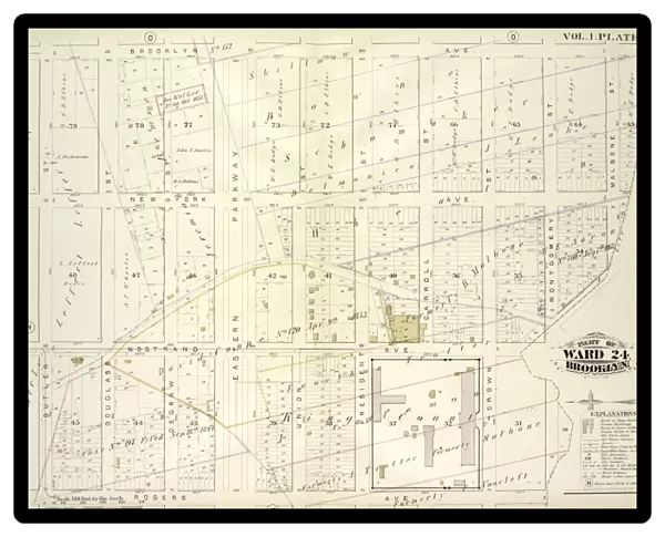 Vol. 1. Plate, N. Map bound by Brooklyn Ave. City Line, Rogers Ave. Butler St