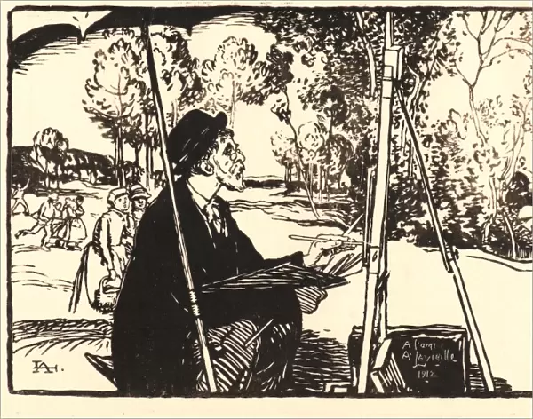 Auguste Louis Lepere (French, 1849 - 1918). The Landscape Painter (Le paysagiste), 1912