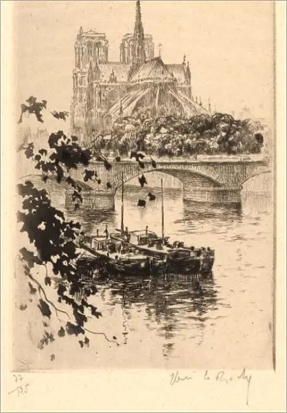 Henri Le Riche (French, born 1867 - ). Notre Dame, Paris. Etching and aquatint