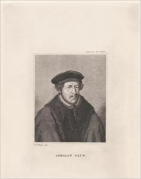 Portrait of Adriaan Pauw (1516-1578), Dirk Jurriaan Sluyter, Jacob Houbraken, 1826 - 1886