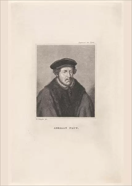 Portrait of Adriaan Pauw (1516-1578), Dirk Jurriaan Sluyter, Jacob Houbraken, 1826 - 1886