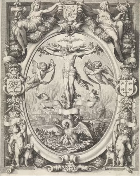 Blazon of the Chamber of Rhetoric The Pellicaen Haarlem, with the crucifixion in