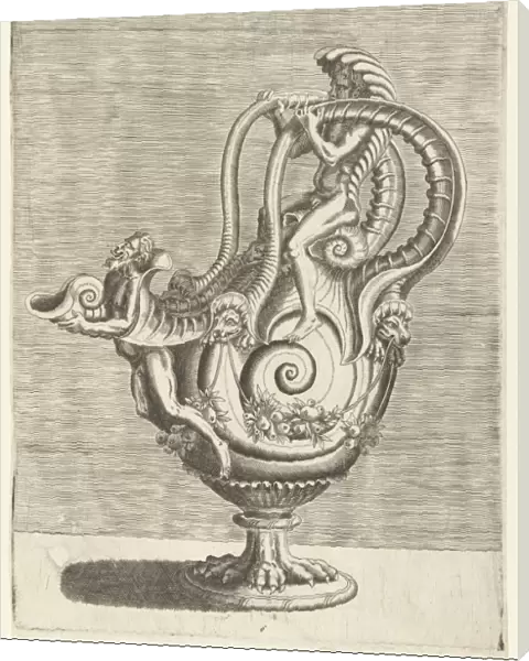 Jug in the form of a snail shell, Balthazar van den Bos, Cornelis Floris (II), Hieronymus