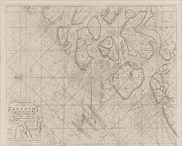 Sea chart of the Zeeland Islands and part of the North Sea, Jan Luyken, Anonymous