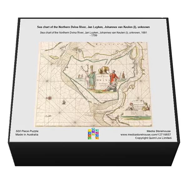 Sea chart of the Northern Dvina River, Jan Luyken, Johannes van Keulen (I), unknown