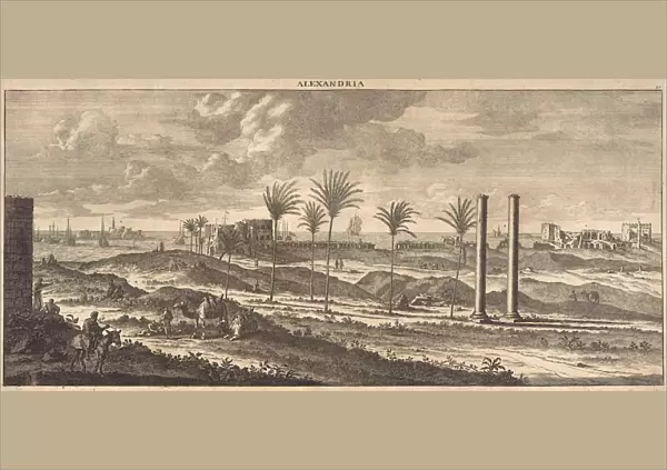 View of the port of Alexandria, Egypt, print maker: Jan Luyken, print maker: Pieter