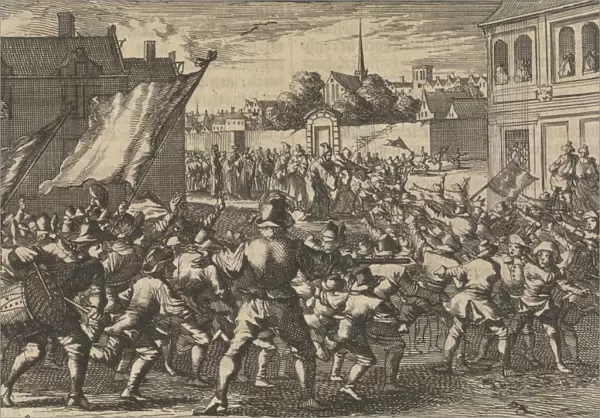 Fight of boys in the Chamb in the Paltz, Germany, depicting the Count of Tilly