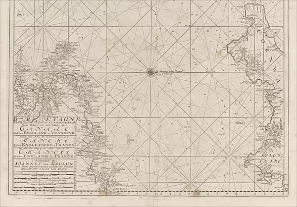 Sea chart of the Channel between England and France, Part 3, Anonymous, Johannes van Keulen