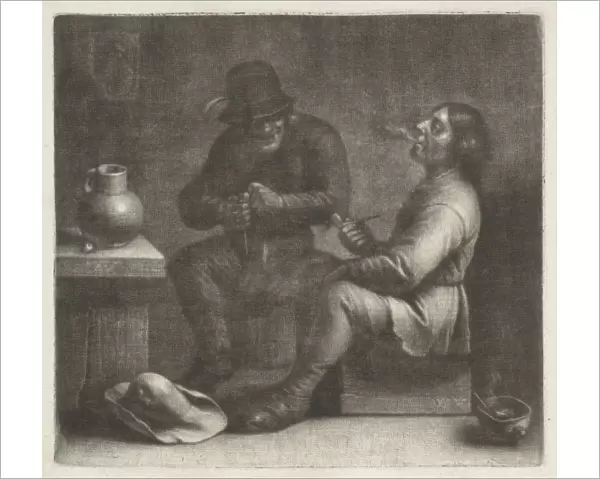 Two pipe-smoking men, Wallerant Vaillant, David Teniers (II), 1658 - 1677