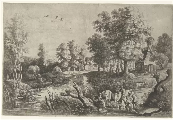 Peasants and cattle by a stream, Lucas van Uden, Peter Paul Rubens, Frans van den