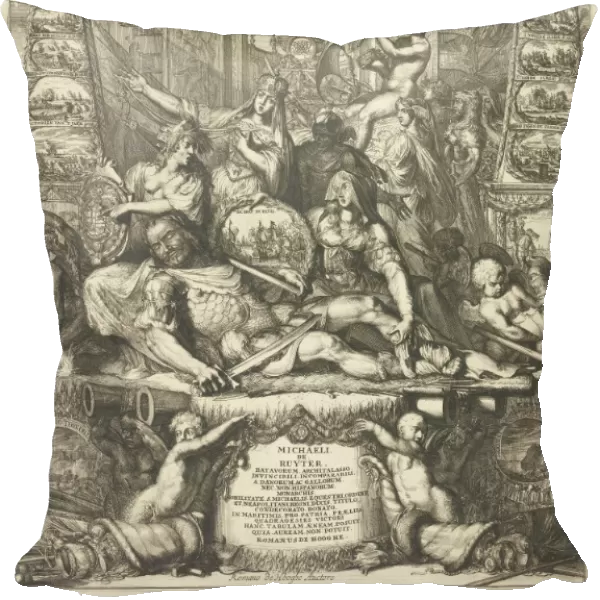 Allegory on the death of Michiel de Ruyter, 1676, Romeyn de Hooghe, 1676-1677