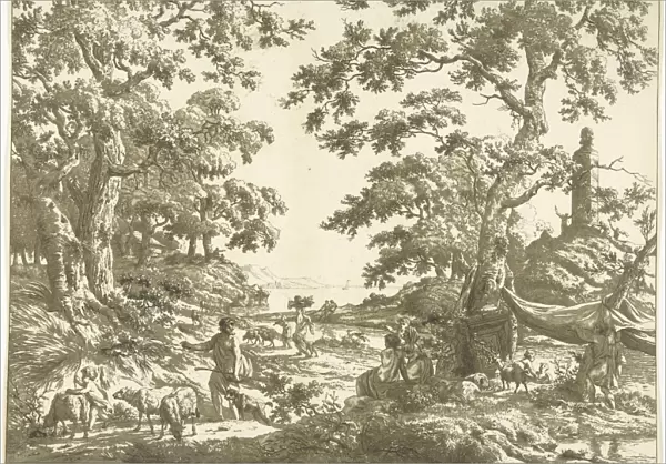 Arcadian landscape with Janus Picture, Marie Lambertine Coclers, 1776 - 1815
