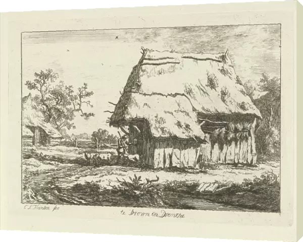 Shepherd in a sheepfold, Carel Lodewijk Hansen, c. 1780 - 1840