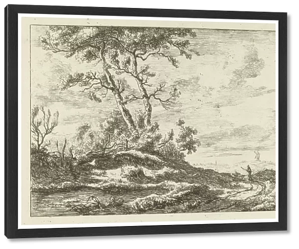 Shepherd on a country road, Carel Lodewijk Hansen, c. 1780 - 1840