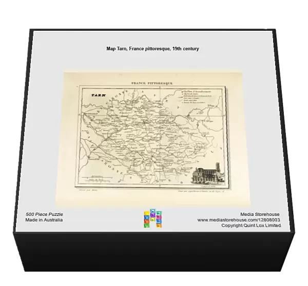 Map Tarn, France pittoresque, 19th century