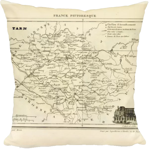 Map Tarn, France pittoresque, 19th century