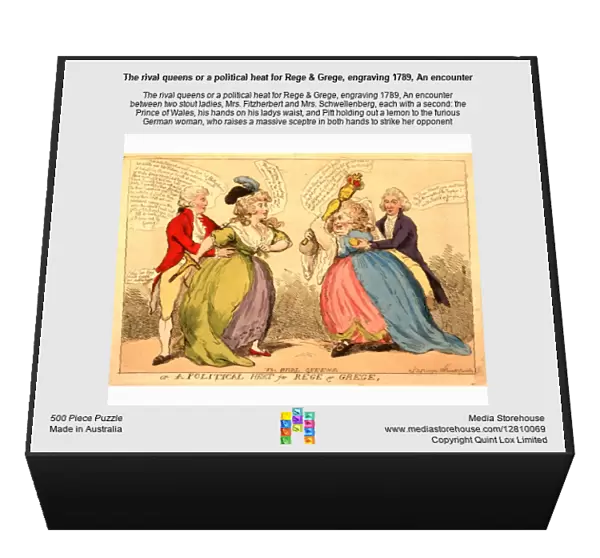 The rival queens or a political heat for Rege & Grege, engraving 1789, An encounter