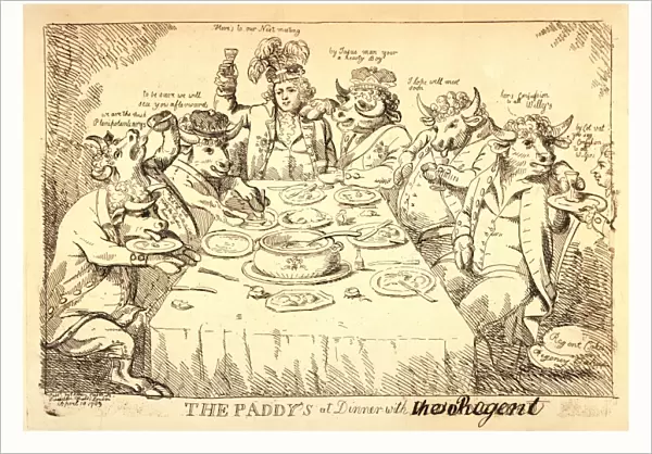 The paddys at dinner with Puddinghead, the Regent, London, 1789, George, Prince