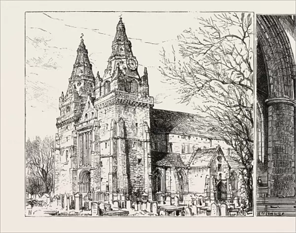 Aberdeen: Old Machar Cathedral, Exterior (Left); Old Machar Cathedral, Interior (Right)