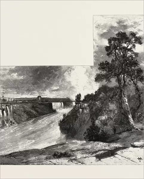 A Glimpse of the Niagara Falls from Clinton, Canada, Nineteenth Century Engraving