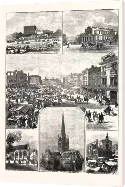 THE CITY OF NORWICH, ENGRAVING 1876, UK, britain, british, europe, united kingdom