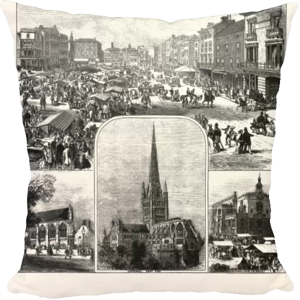 THE CITY OF NORWICH, ENGRAVING 1876, UK, britain, british, europe, united kingdom